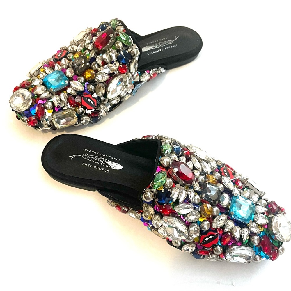 Jeffrey Campbell rare exclusive embellished slides in size 7. Barely worn!